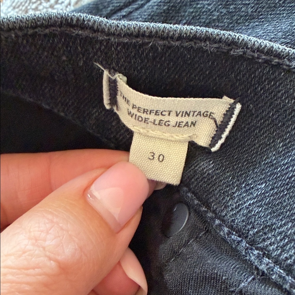 Madewell The Perfect Vintage Wide Leg Jean High Waist Black - Picture 2 of 9